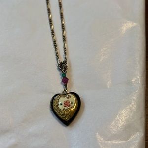 Lucy Isaacs Enamel Heart Locket Necklace
